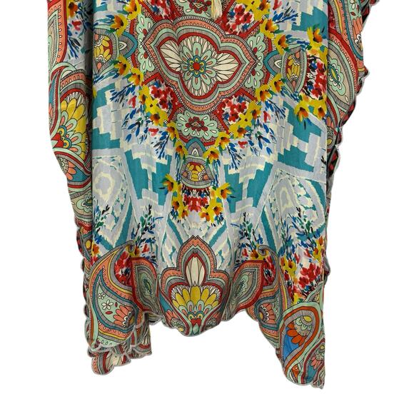 Johnny Was Dandridge Poncho Caftan Silk Dress Size Large. - Picture 2 of 7